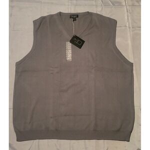 NWT Walter Hagen Golf Sweater Vest Mens 2XL XXL‎ Silk Cotton Gray Sports Preppy